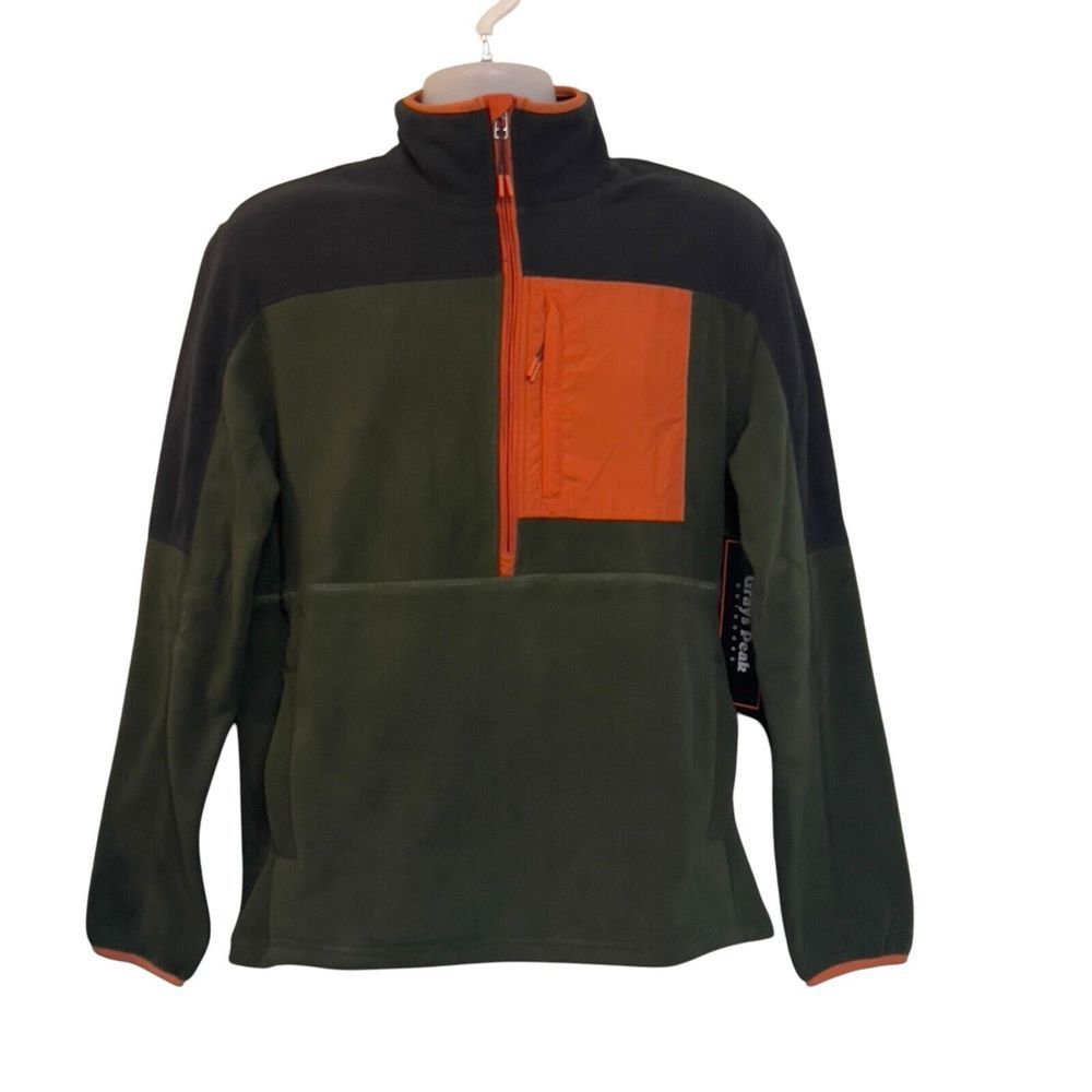 Grays Peak Outdoors Size S‎ Black Evergreen Half Zip Fleece Pullover Pockets New
